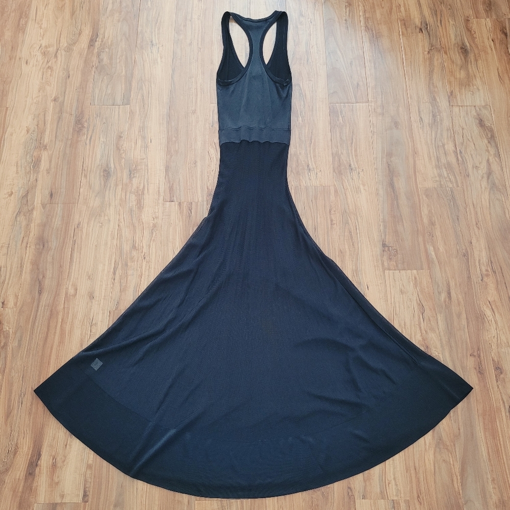 A.L.C. Dress Sz XS Black Maxi Long Racerback Stretch Rayon Knit Partially Lined - Picture 9 of 16